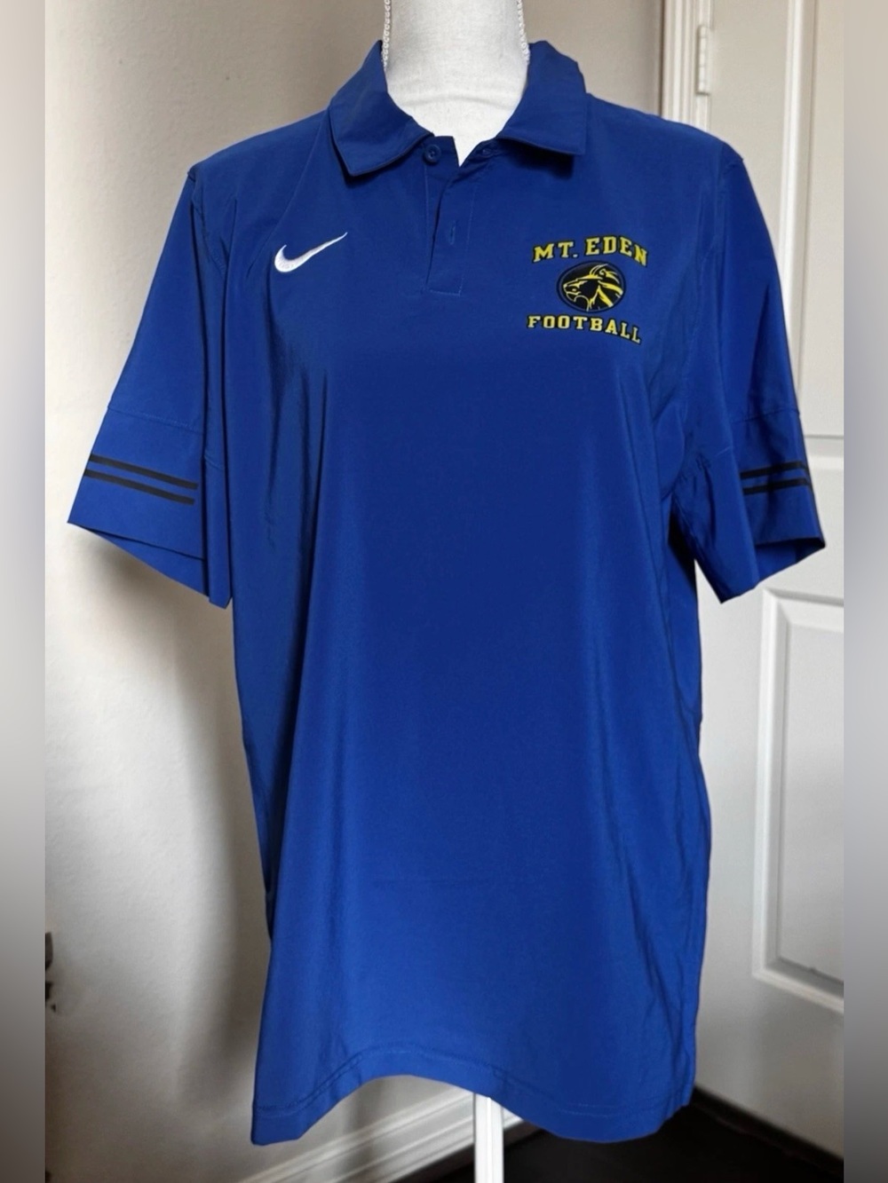 Mt Eden Football Blue Nike Polo Size Large